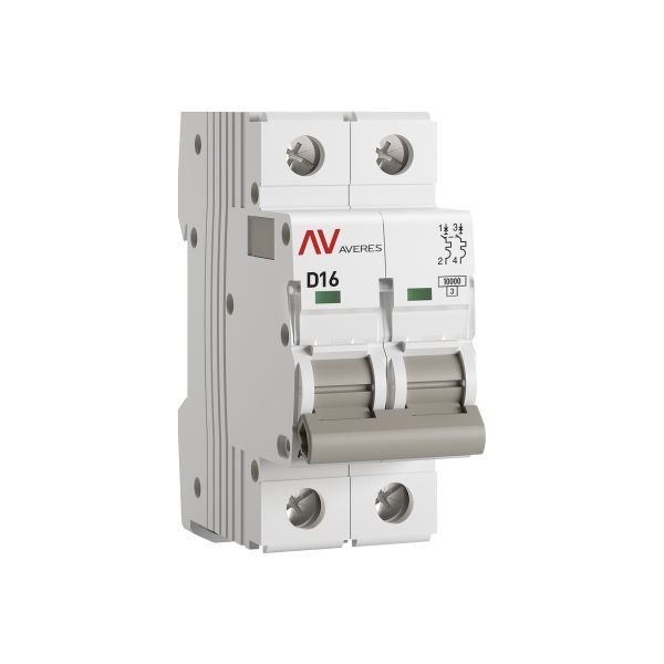 Выключатель автоматический AV-10 2P 16A (D) 10kA EKF AVERES