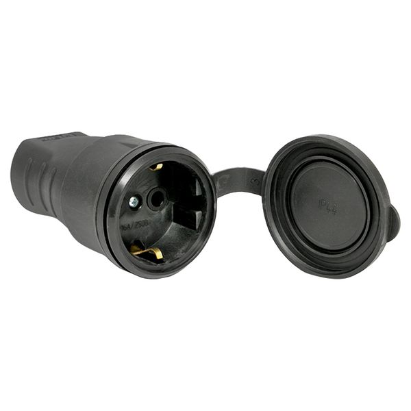 Розетка переносная с защитной крышкой каучуковая 230В 2P+PE 16A IP44 EKF Марс