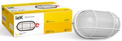 Светильник НПП1202 овал с решеткой 100Вт IP54 белый IEK