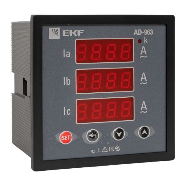 Амперметр AD-963 цифровой на панель (96x96) трехфазный EKF PROxima
