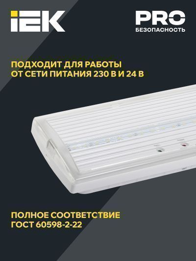 Светильник аварийный ДПА 5030-3 постоянный 3ч IP20 IEK