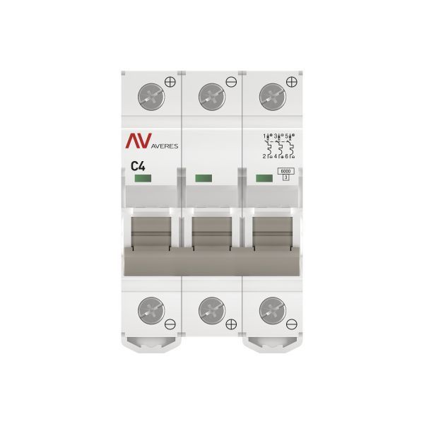 Выключатель автоматический AV-6 DC 3P 4A (C) 6kA EKF AVERES