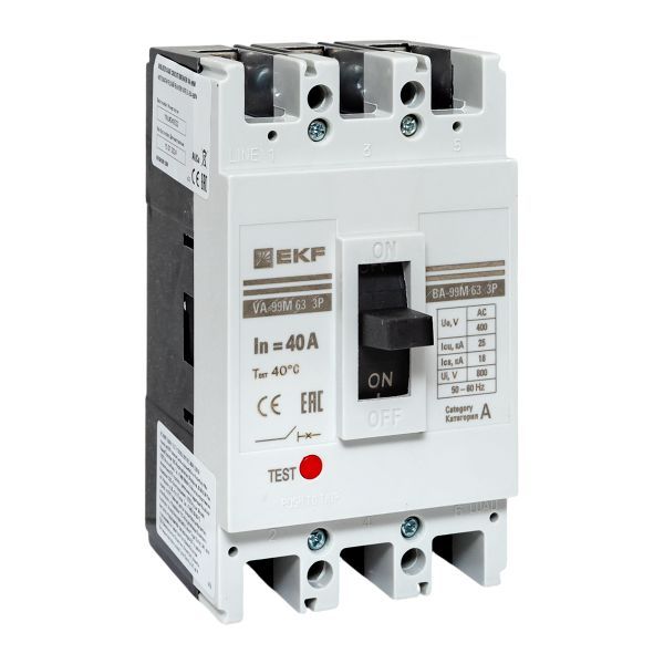 Выключатель автоматический ВА-99М 63/40А 3P 25кА EKF