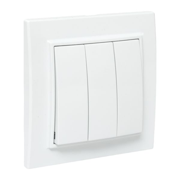 Минск Выключатель 3-клавишный СП,10А, белый EKF Basic