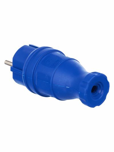 Вилка прямая ВБп3-1-0м IP44 ОМЕГА каучук синяя IEK