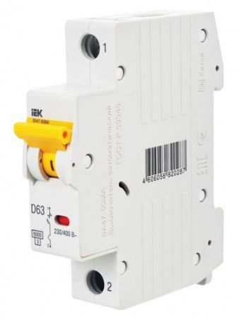 Автоматический выключатель ВА47-60МА без теплового расцепителя 1P 63А 6кА D IEK