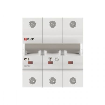 Автоматический выключатель ВА 47-125 3P 16А (C) 15кА PROXIMA EKF