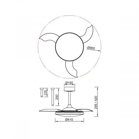 Люстра-вентилятор Mantra SLIM FAN mini 9009