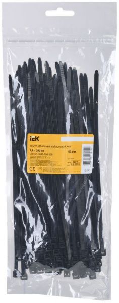 Хомут 4,8х200мм нейлон черный (100шт) IEK