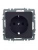 BRITE Розетка 1-местная с заземлением без защитных шторок 16А РС11-1-0-БрГ графит IEK
