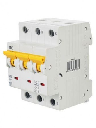 KARAT Автоматический выключатель ВА47-60M 3P B 40А 6кА IEK