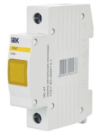 Лампа сигнальная ЛС-47 неон желтая IEK