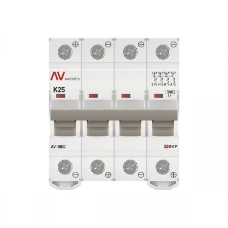 Выключатель автоматический AV-10 DC 4P 25A (K) 10kA EKF AVERES