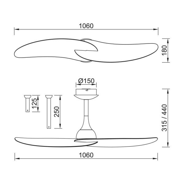 Люстра-вентилятор Mantra IPANEMA II 9038