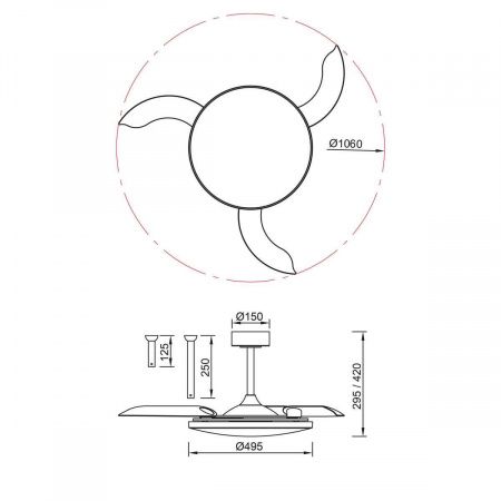 Люстра-вентилятор Mantra SLIM FAN 9055