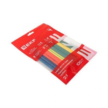 Термоусаживаемая трубка ТУТ нг 8/4 набор:7 цветов по 3шт. 100мм. EKF PROxima