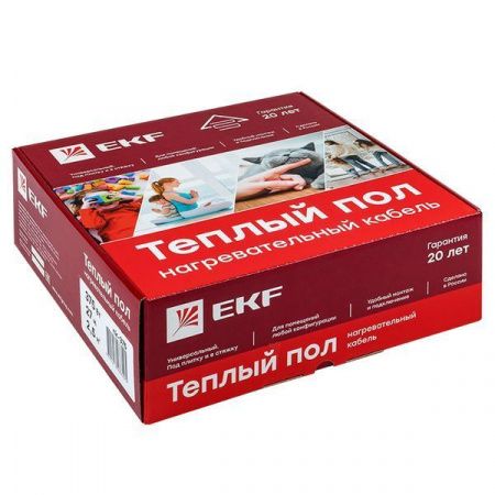 Теплый пол (нагревательный кабель) 300Вт 21 м 2,0 м2 EKF