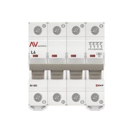 Выключатель автоматический AV-6 DC 4P 4A (L) 6kA EKF AVERES