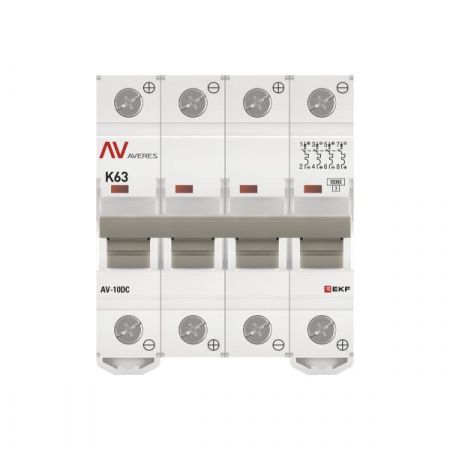 Выключатель автоматический AV-10 DC 4P 63A (K) 10kA EKF AVERES