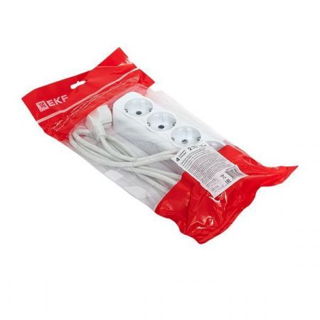 Удлинитель "Эксперт" 4 гнезда 2 метра 16А/3,5кВт с заземлением ПВС 3x1 EKF PROxima