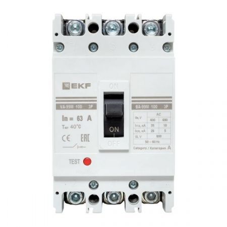 Выключатель автоматический ВА-99М 100/63А 3P 35кА EKF