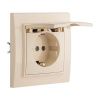 Розетка 1-местная СП с/з Минск с крышкой 16А бежевая с защ. штор. EKF