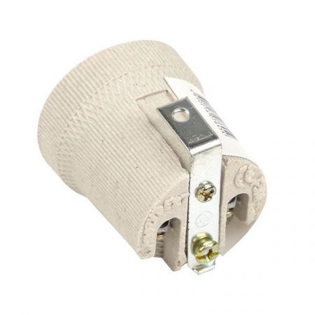 Патрон керамический E27 с держателем EKF