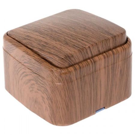 Выключатель 1-клавишный ОП Минск 10А тёмное дерево EKF