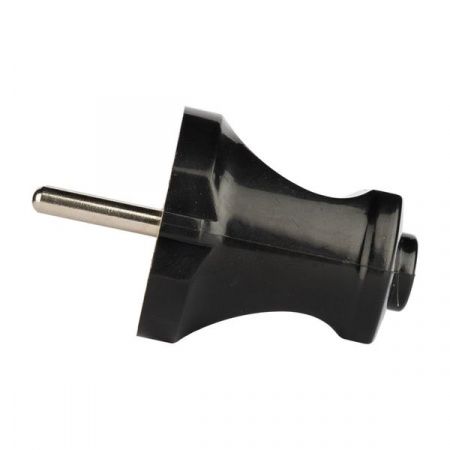 Вилка прямая б/з черн. 6А 250В EKF