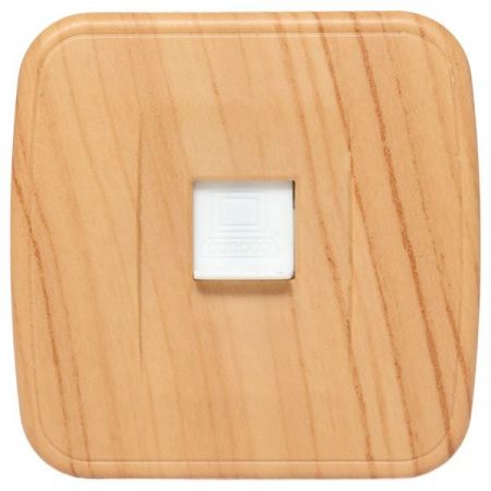 Розетка RJ-45 1-местная ОП Минск, 1А, 120В, светлое дерево EKF