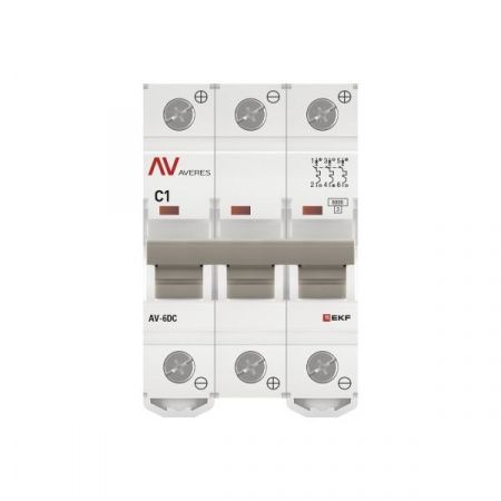 Выключатель автоматический AV-6 DC 3P 1A (C) 6kA EKF AVERES
