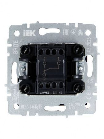 BRITE Выключатель 1-клавишный проходной 10А ВС10-1-6-БрТБ темная бронза IEK