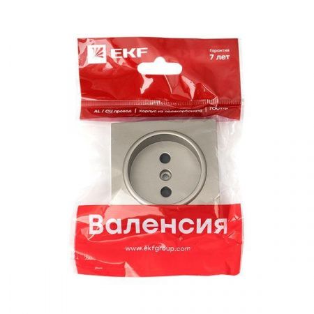 Валенсия лицевая панель розетки 1-местной б/з 10 А кашемир с защ. штор. EKF PROxima