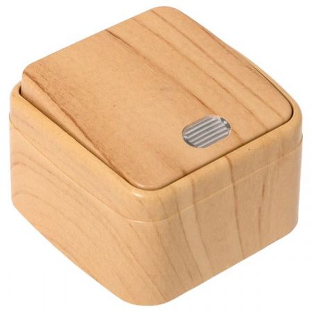 Выключатель 1-клавишный ОП Минск 10А с индикатором светлое дерево EKF