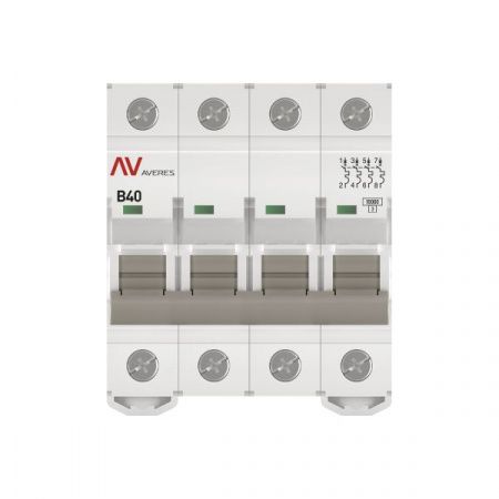 Выключатель автоматический AV-10 4P 40A (B) 10kA EKF AVERES