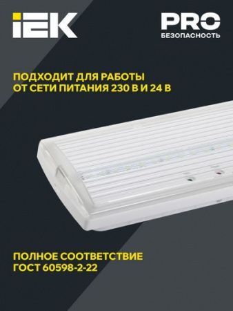Светильник аварийный ДПА 5030-3 постоянный 3ч IP20 IEK