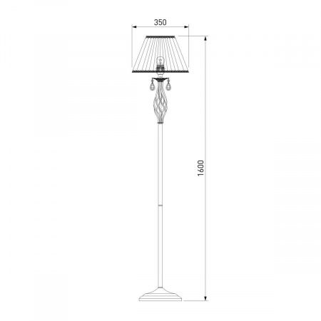 Торшер Eurosvet 10073/1 белый с золотом/прозрачный хрусталь Strotskis