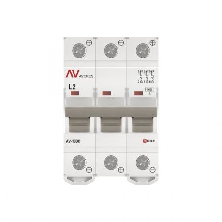 Выключатель автоматический AV-10 DC 3P 2A (L) 10kA EKF AVERES