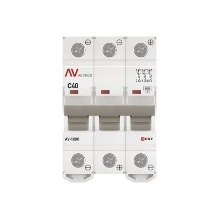 Выключатель автоматический AV-10 DC 3P 40A (C) 10kA EKF AVERES