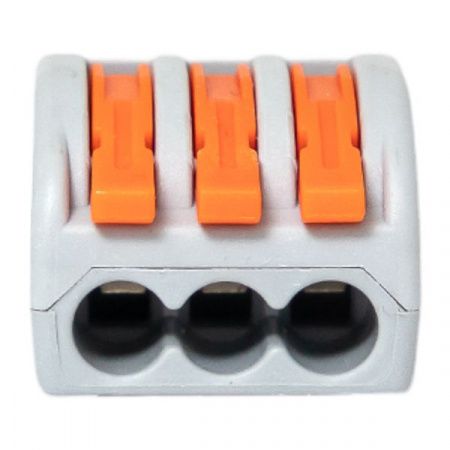 Клемма СМК 222-413 с рычагом 3 отверстия 0,08-2,5(4,0) мм2 EKF PROxima