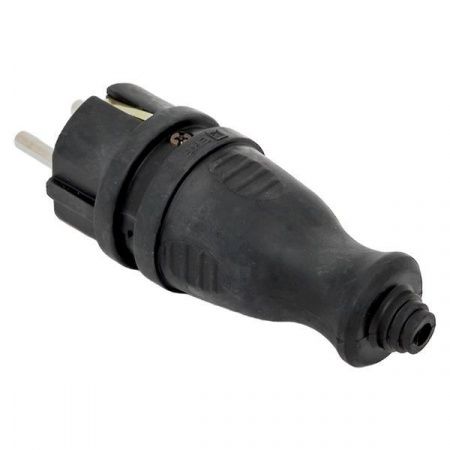 Вилка прямая каучуковая 230В 2P+PE 16A IP44 EKF PRO