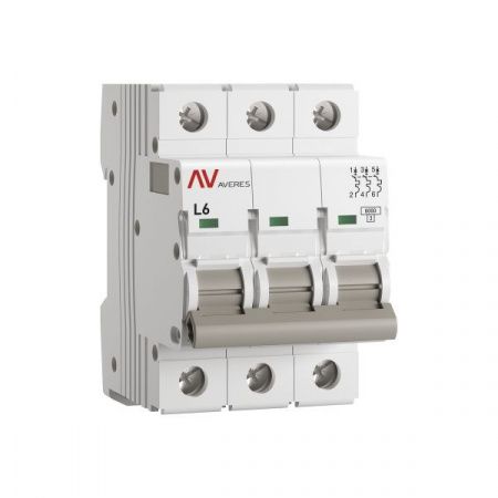 Выключатель автоматический AV-6 3P 6A (L) 6kA EKF AVERES