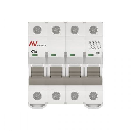 Выключатель автоматический AV-10 4P 16A (K) 10kA EKF AVERES