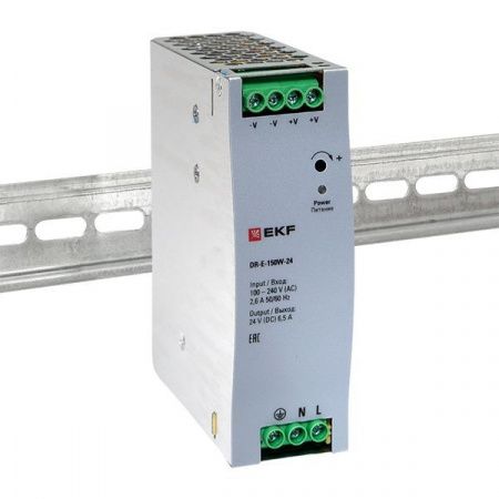 Блок питания на дин рейку 150 вт,Uвх ~ 220 В AC , Uвых - 24 В DC постоянного тока