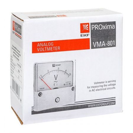 Вольтметр VMA-801 аналоговый на панель (80x80) круглый вырез 500В прямое подкл. EKF PROxima