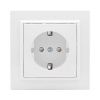 Минск Розетка 1-местная СП с заземлением 16А белая с защ. штор. EKF Basic