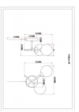 Бра Moderli Molecule V10844-2W