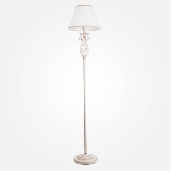 Торшер Eurosvet 10073/1 белый с золотом/прозрачный хрусталь Strotskis