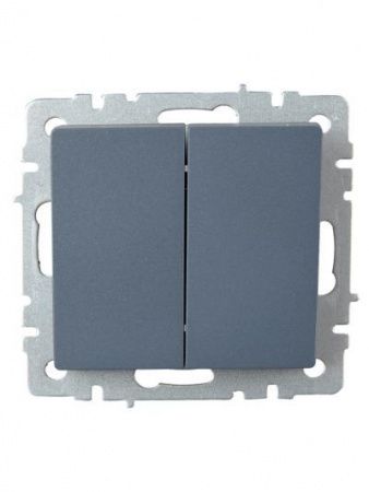 BRITE Выключатель 2-клавишный проходной 10А ВС10-2-6-БрМ маренго IEK