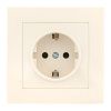 Валенсия розетка 1-местная с/з 16А кремовая с защ. штор. EKF PROxima
